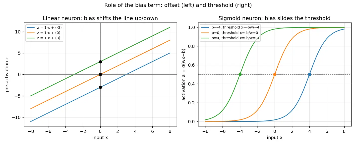 Figure — Bias terms and their role