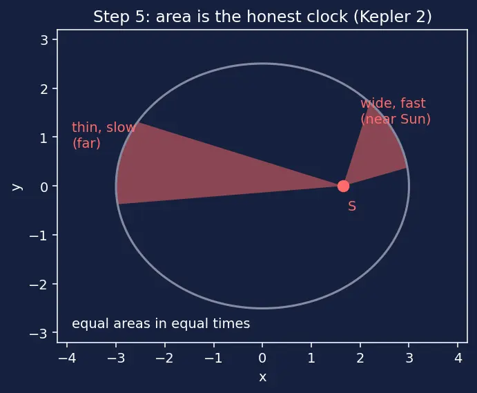 Figure — Kepler's equation M = E − e·sin E — derivation, eccentric anomaly