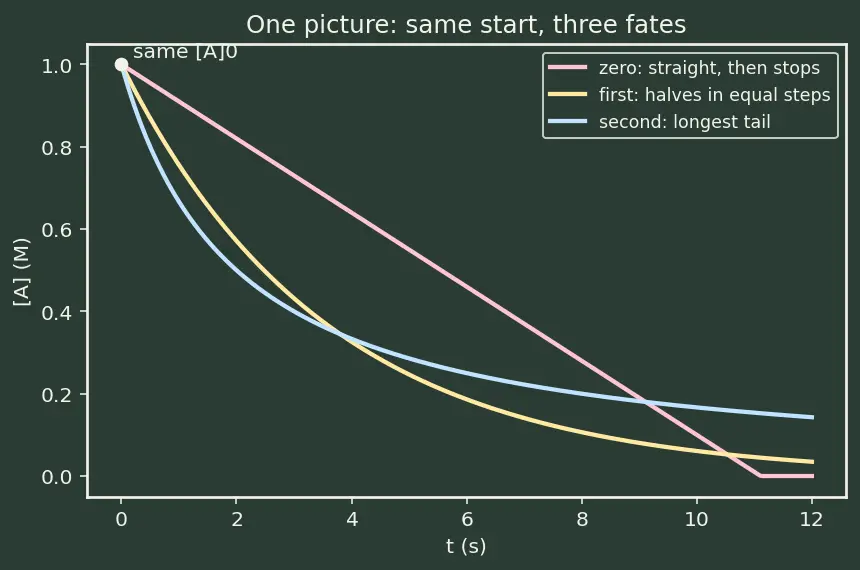 Figure — Differential rate equations for 0, 1st, 2nd order — derivations