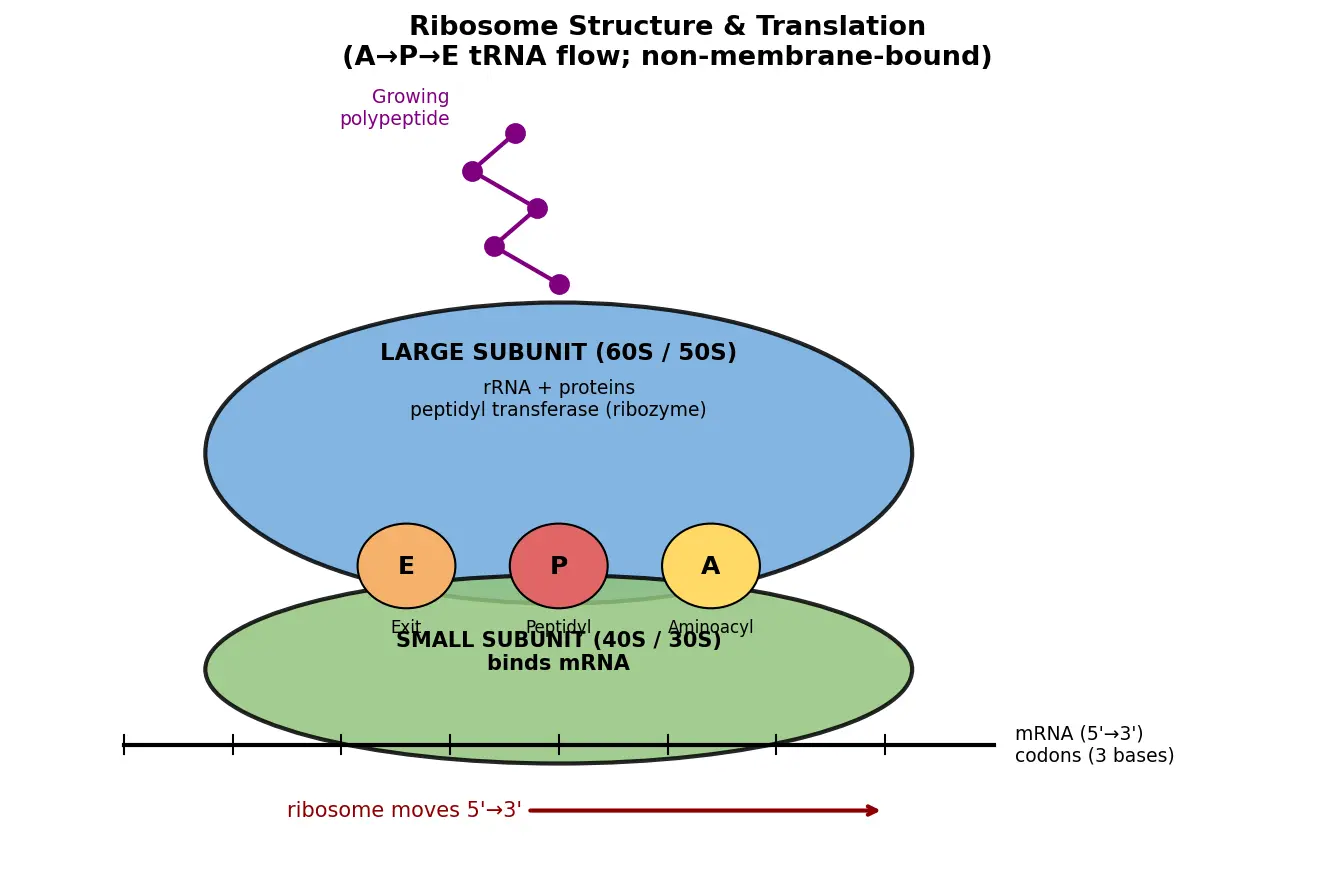 Figure — Describe ribosome structure and role