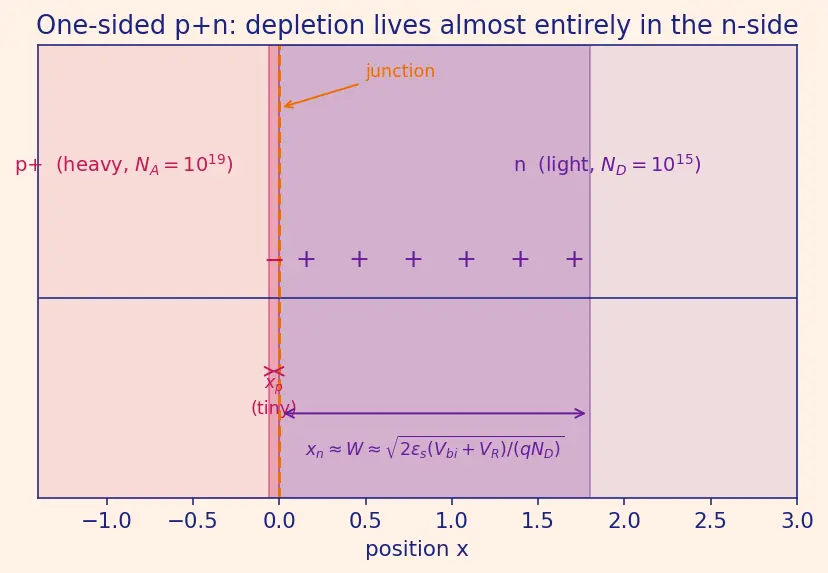 Figure — Depletion region and space charge
