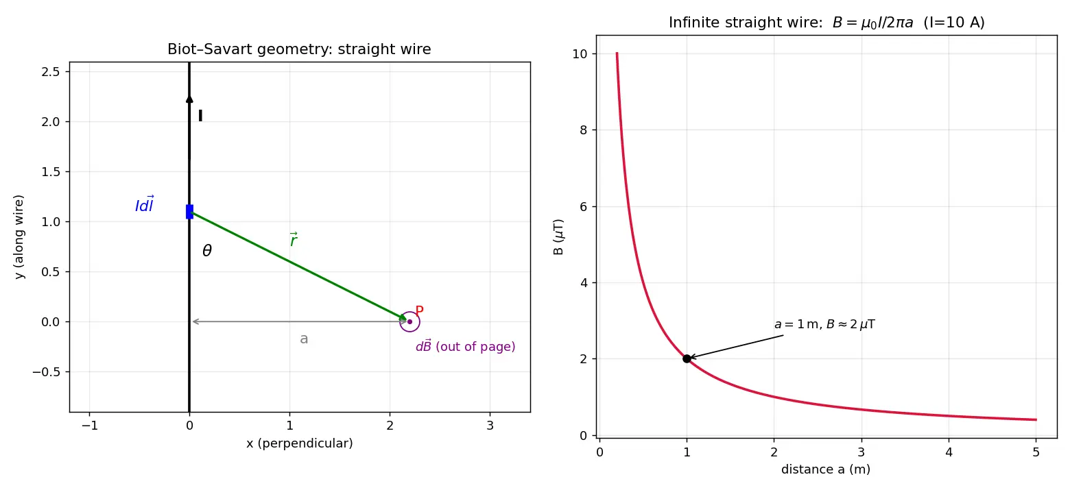 Figure — Biot-Savart law — magnetic field from current element