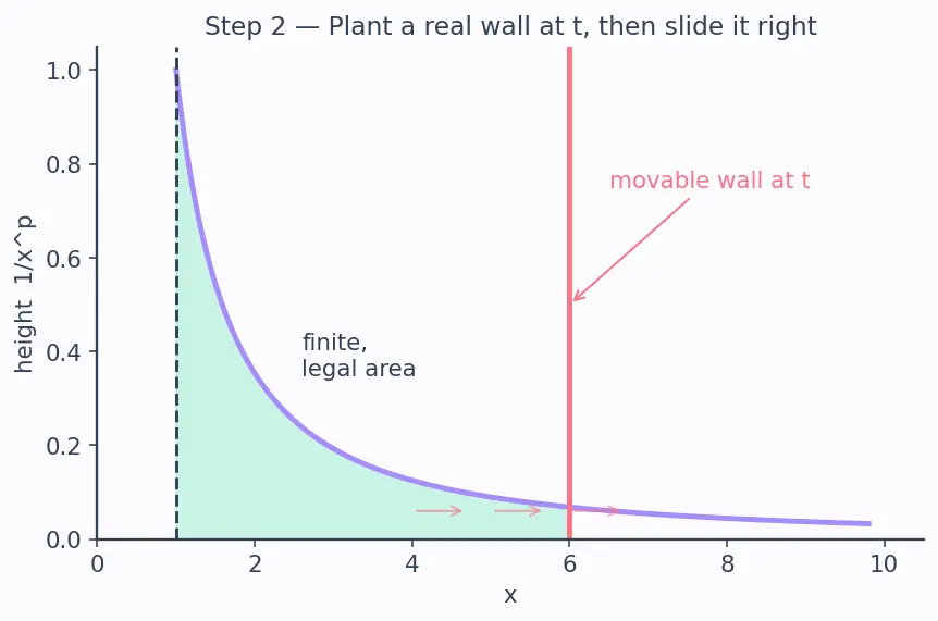 Figure — Improper integrals — Type I (infinite limits), Type II (discontinuous integrand)
