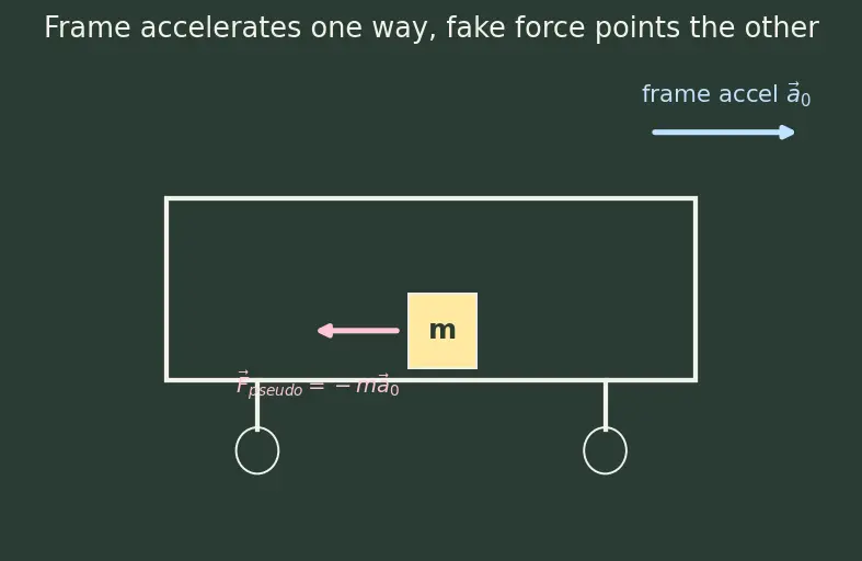Figure — Non-inertial reference frames — pseudo forces