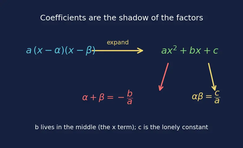 Figure — Vieta's formulas — sum and product of roots