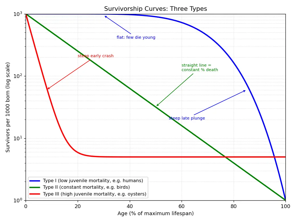 Figure — Interpret survivorship curves