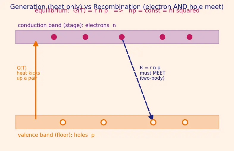 Figure — Mass action law (np = ni²)