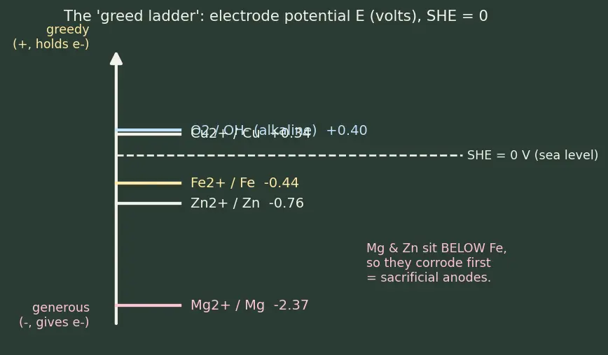 Figure — Corrosion — electrochemical mechanism; cathodic protection, galvanization