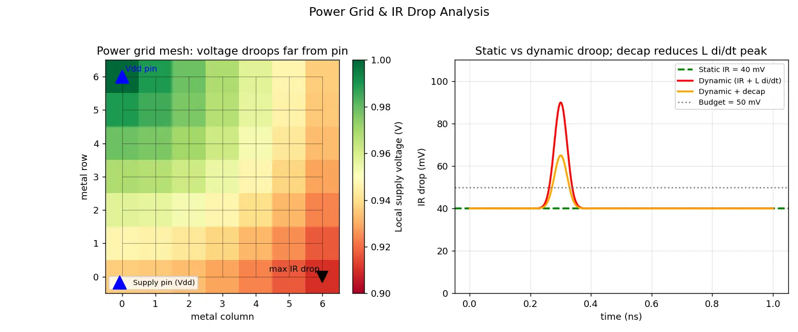 Figure — Power grid and IR drop analysis