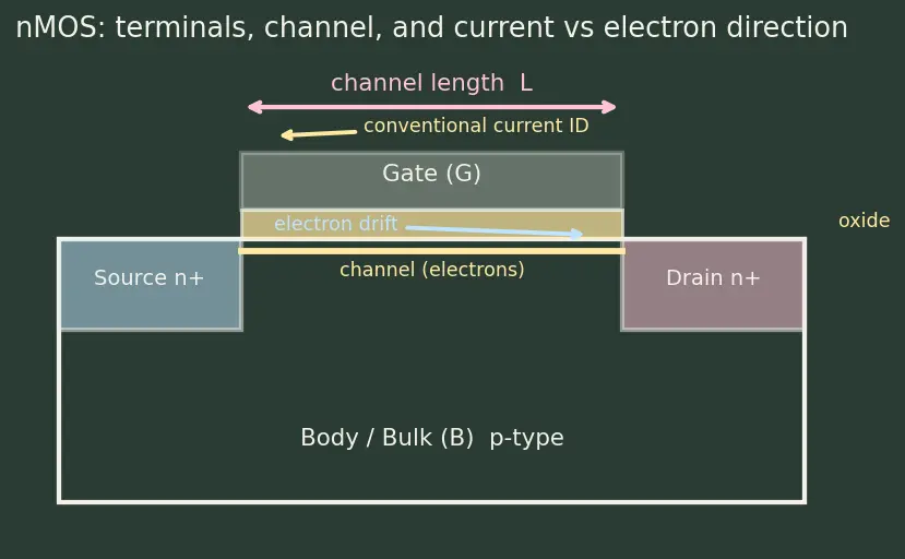 Figure — Channel length and short-channel effects