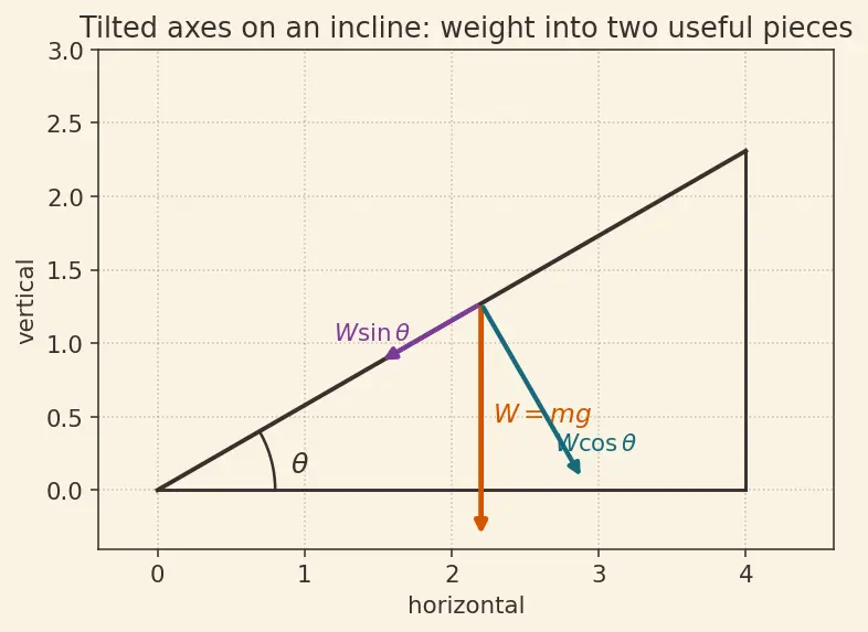 Figure — Resolution of vectors — into components (any axes)