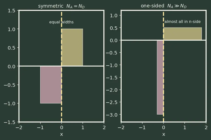 Figure — Depletion region and space charge