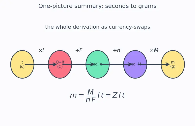 Figure — Electrolysis — Faraday's laws (m = ZIt), industrial electrolysis (NaCl, Al)