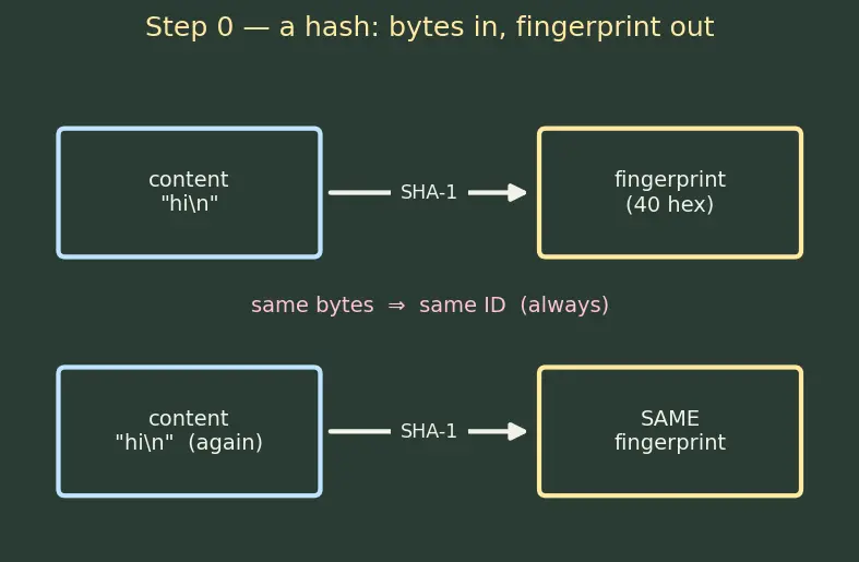 Figure — Git internals — objects (blob, tree, commit, tag), DAG structure