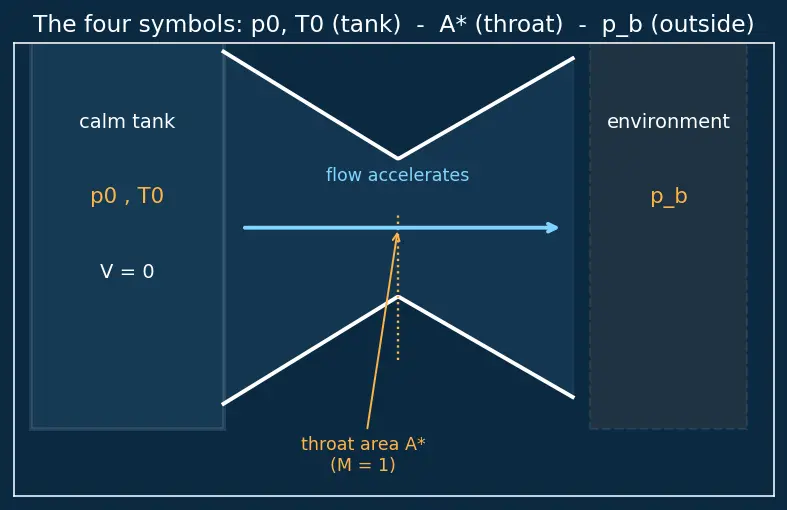 Figure — Converging-diverging (de Laval) nozzle — subsonic, supersonic flow