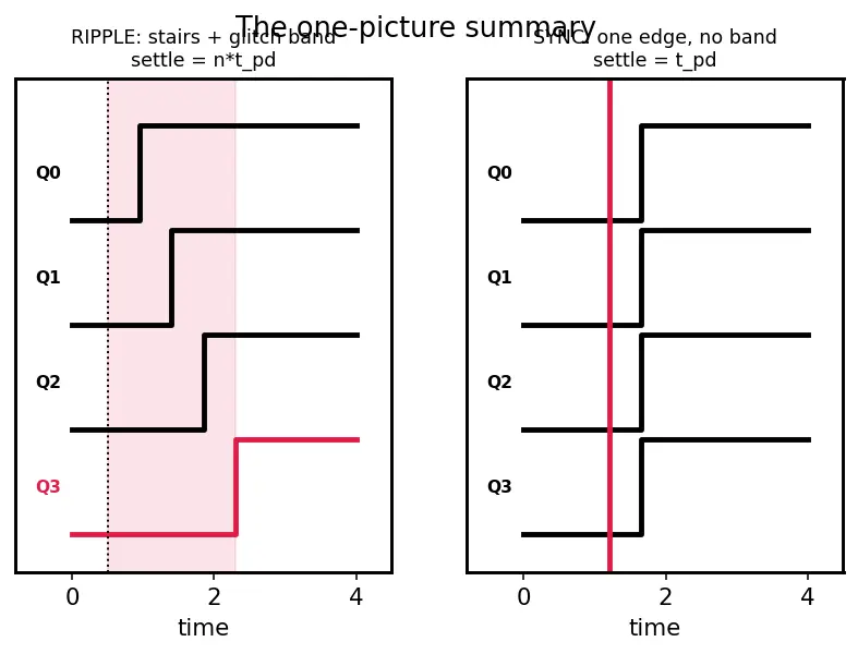 Figure — Synchronous vs asynchronous counters