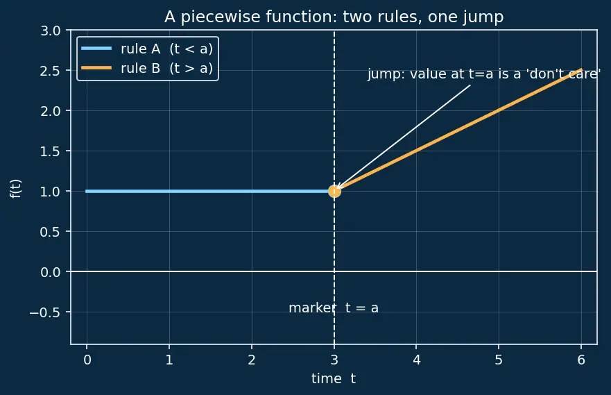 Figure — Heaviside step function and Dirac delta function