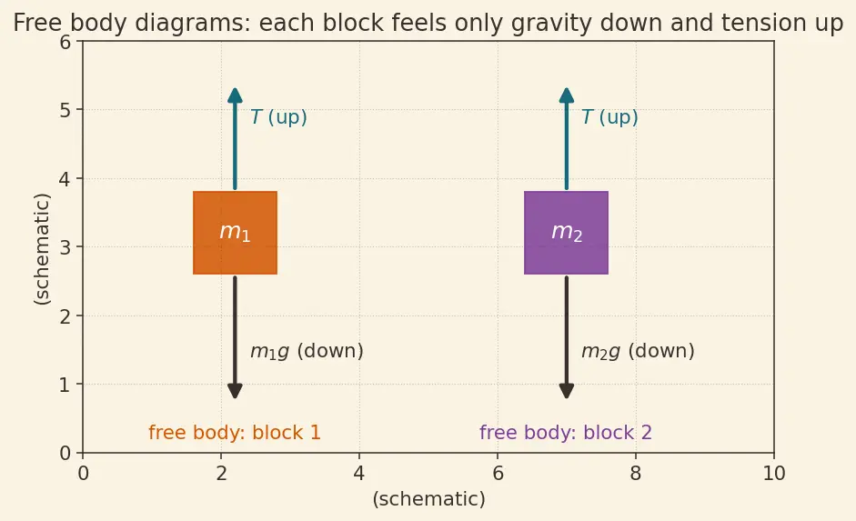Figure — Atwood machine — derivation