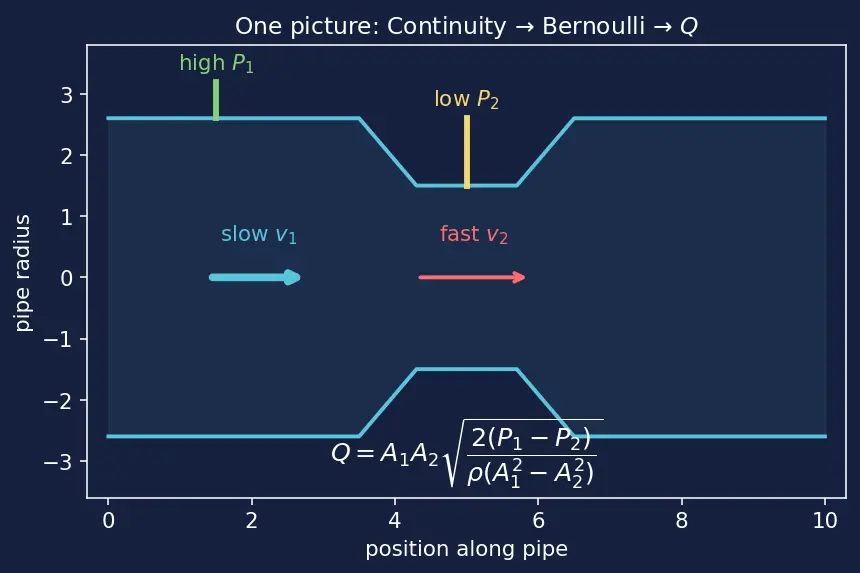 Figure — Applications — Pitot tube, Venturi meter, orifice flow