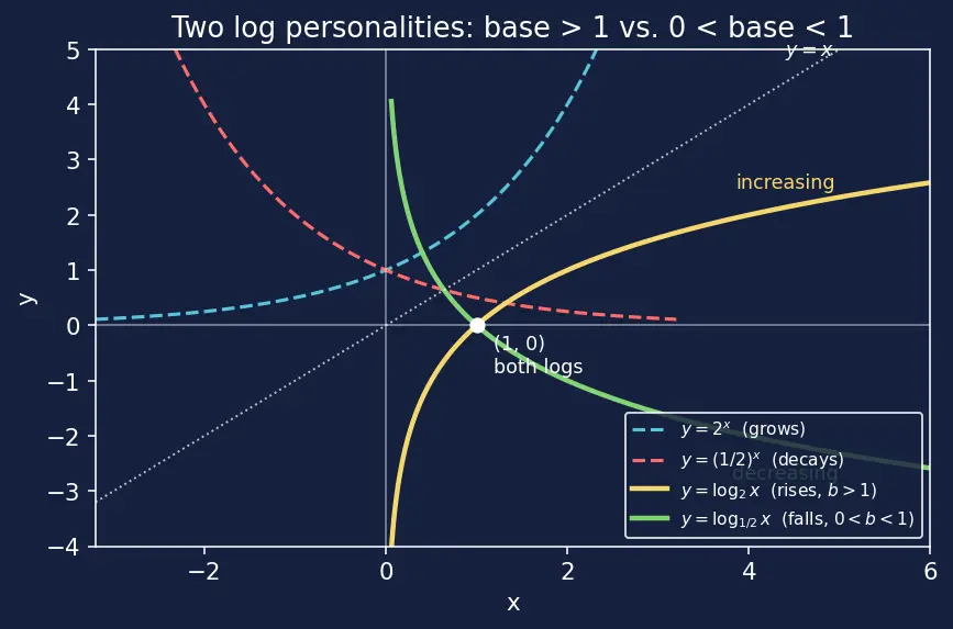 Figure — Logarithm — definition as inverse of exponential