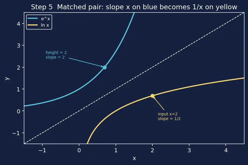 Figure — Common log (log₁₀) and natural log (ln x)