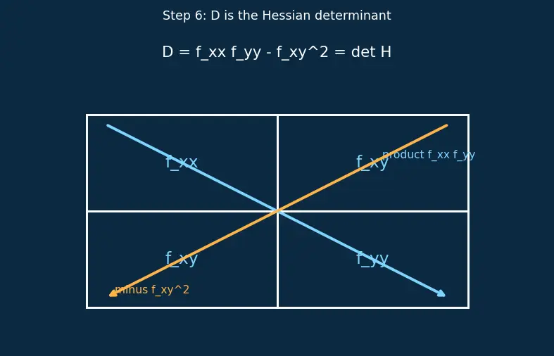 Figure — Second derivative test — Hessian determinant
