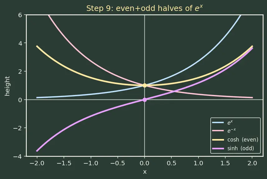 Figure — Even and odd functions — graphical and algebraic tests