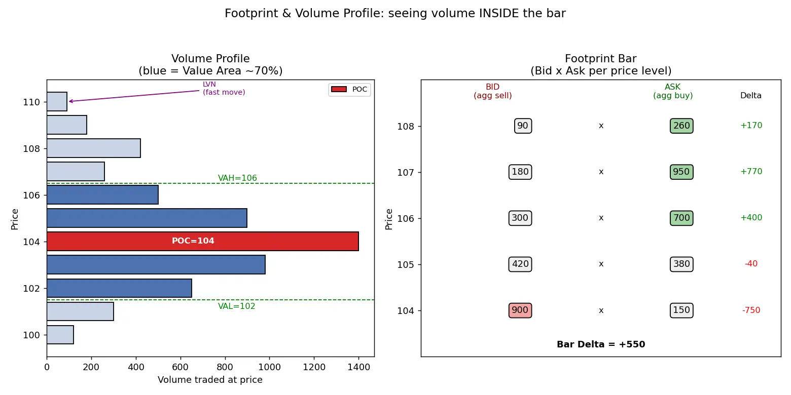 Figure — Learn about footprint and volume profile charts