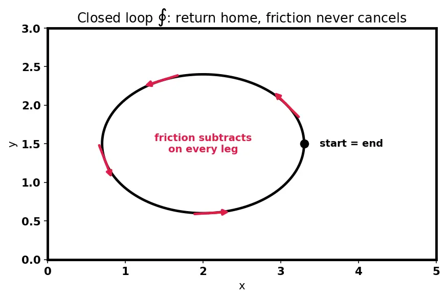 Figure — Non-conservative forces — friction, air drag