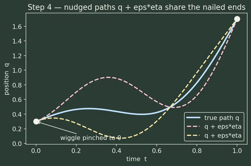Figure — Hamilton's principle — least action