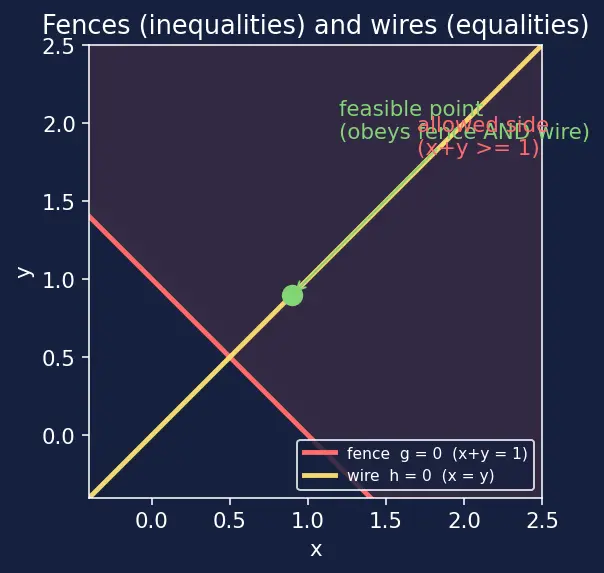 Figure — KKT conditions for constrained optimization
