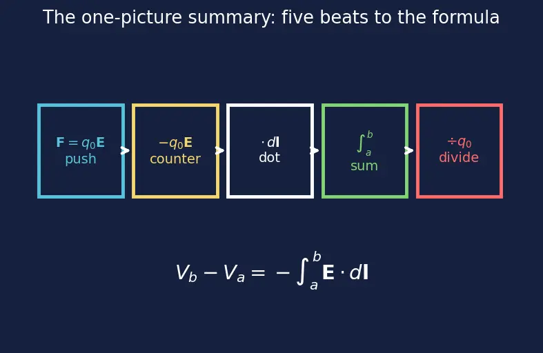 Figure — Electric potential — definition V = −∫E·dl