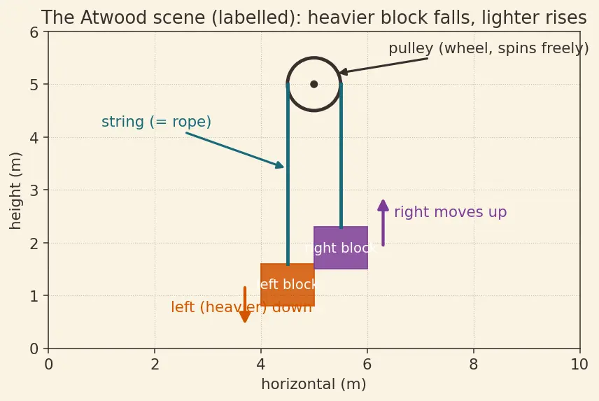 Figure — Atwood machine — derivation