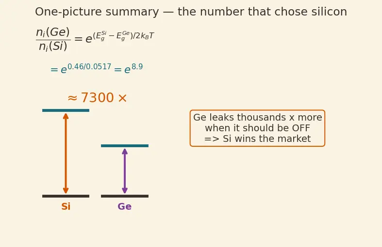 Figure — Why silicon dominates over germanium