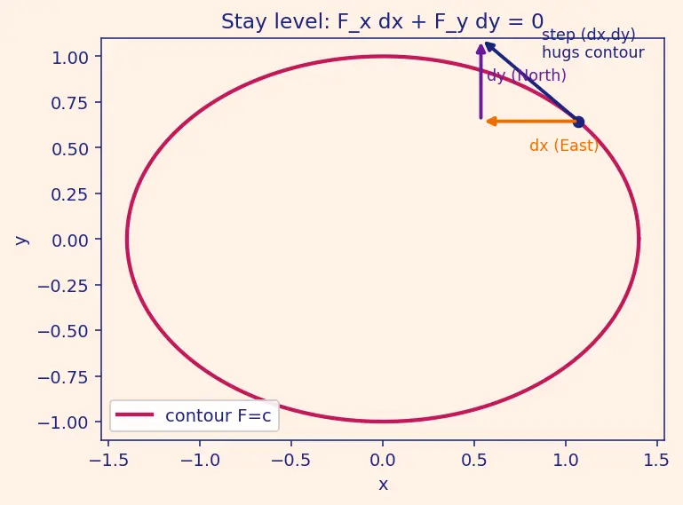 Figure — Exact equations — exactness condition, finding potential function