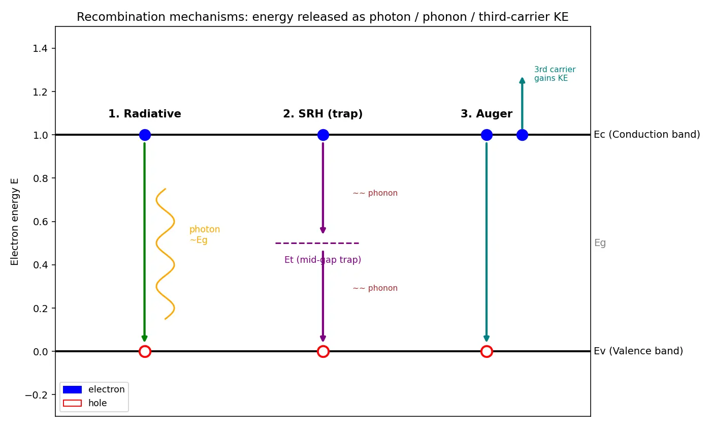 Figure — Recombination and generation mechanisms