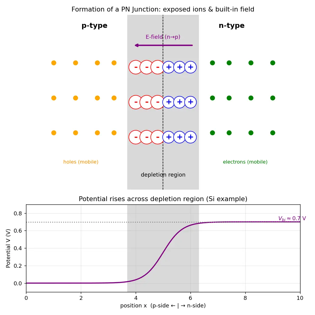 Figure — Formation of a PN junction
