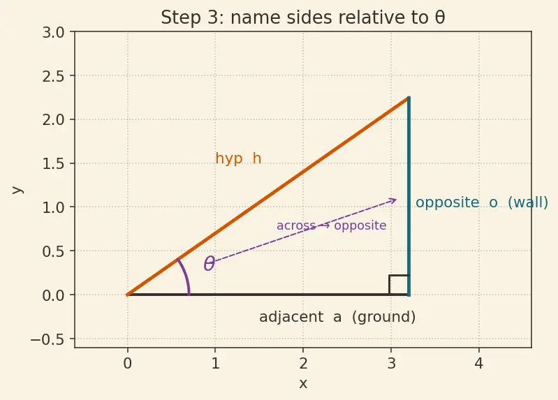 Figure — Trigonometric ratios in right triangle — sin, cos, tan, cosec, sec, cot