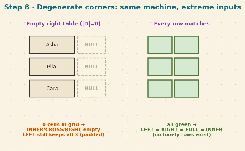 Figure — Joins — INNER, LEFT, RIGHT, FULL OUTER, CROSS, SELF