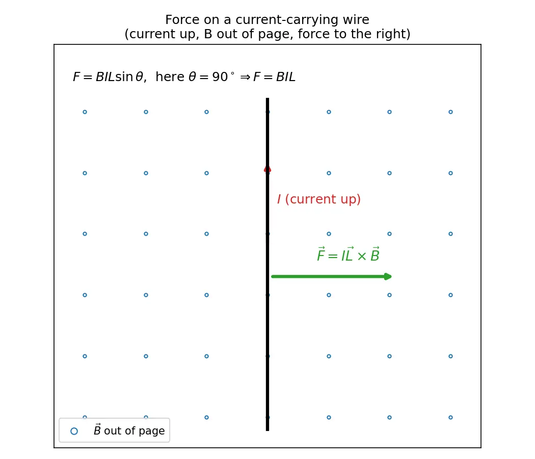 Figure — Magnetic force on current-carrying conductor