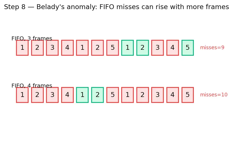 Figure — Replacement policies (LRU, FIFO, random)