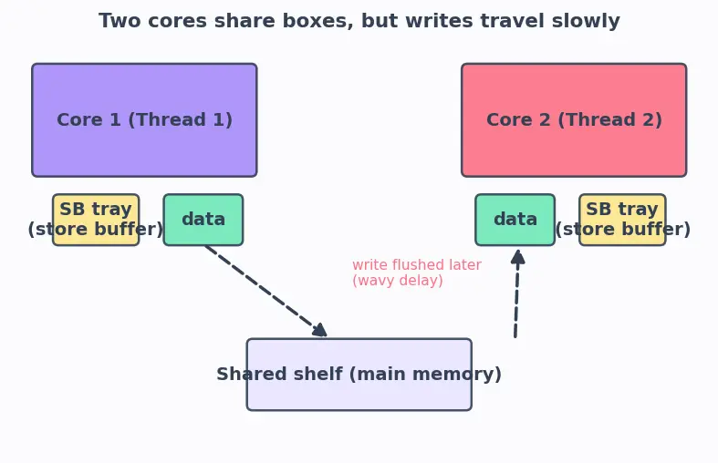 Figure — Memory model — happens-before, acquire-release semantics