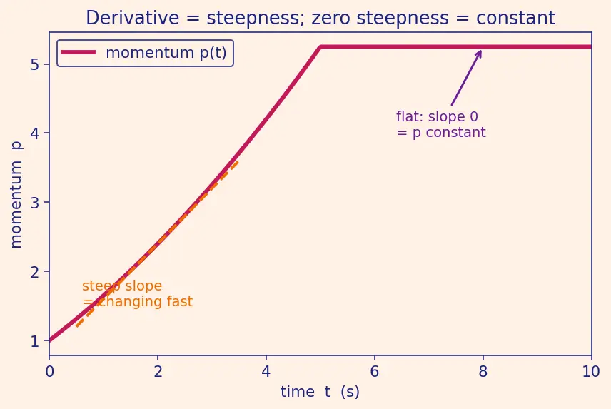 Figure — Conservation of linear momentum — derivation from Newton's third law