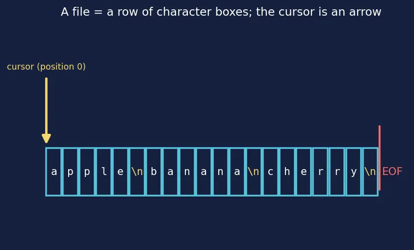 Figure — File I - O — open modes (r, w, a, rb), read, readline, readlines, write