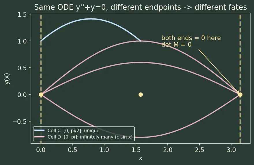 Figure — Initial value problems (IVP) vs boundary value problems (BVP)