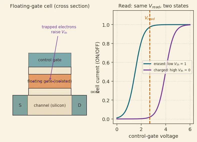 Figure — Flash memory (NOR vs NAND)