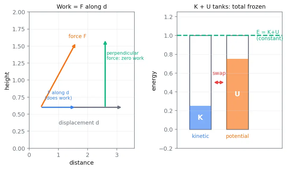 Figure — Conservation of mechanical energy — derivation