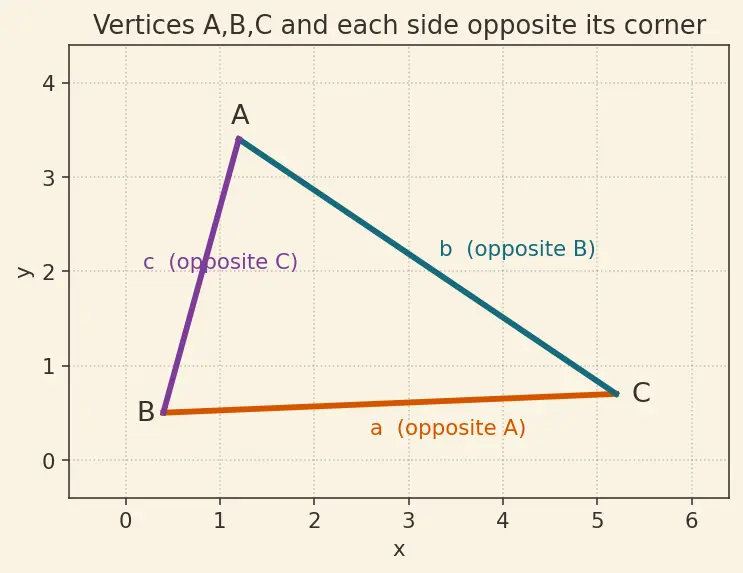 Figure — Area of triangle = ½ab·sin C