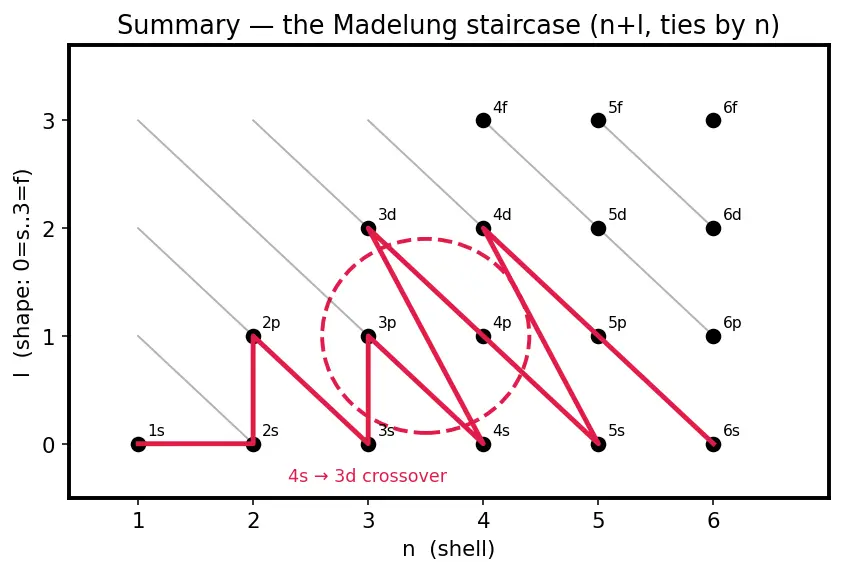 Figure — Aufbau principle — order of filling (Madelung rule, n + l)