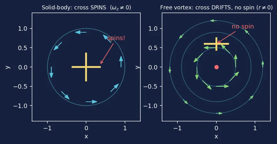 Figure — Vorticity — ω = ∇ × v, circulation Γ